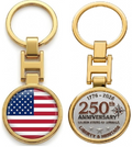 USA 250th  Anniversary Keychain Double Sided 1776-2026 Commemorative