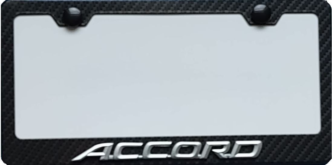 Honda Accord  3D Simulated Carbon Fiber License Frame