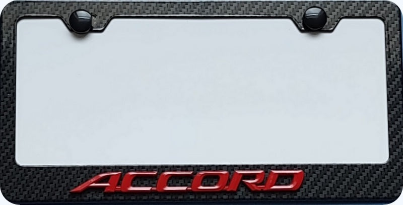 Honda Accord  3D Simulated Carbon Fiber License Frame