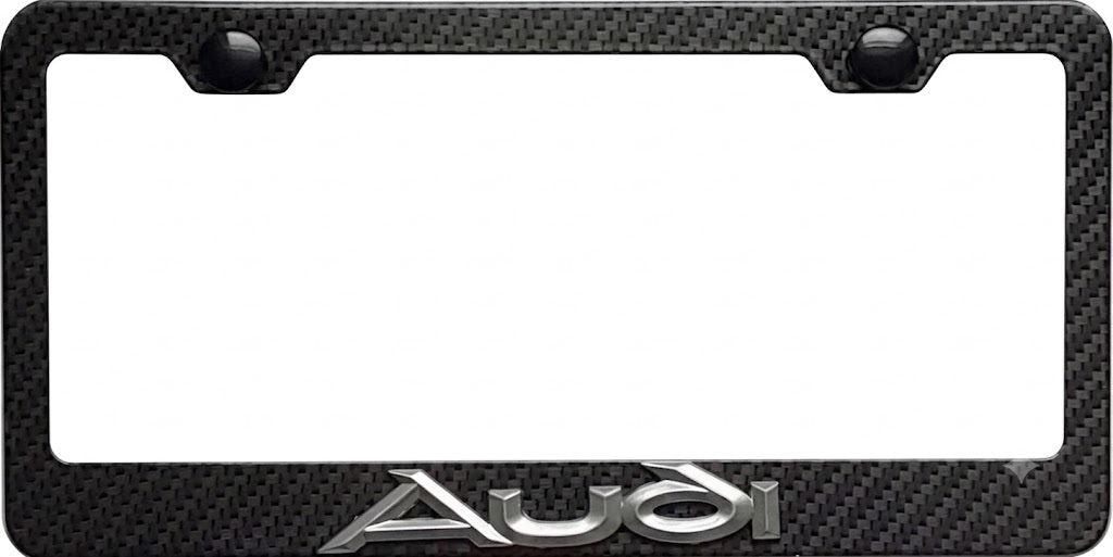 Audi 3D Simulated Carbon Fiber License Plate Frame