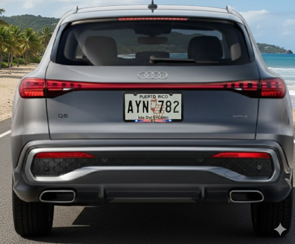 Audi 3D Simulated Carbon Fiber License Plate Frame