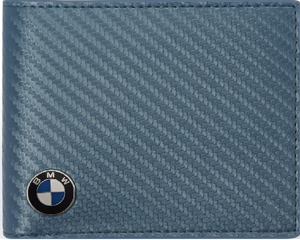 BMW Carbon Fiber Bi-Fold Wallet with 3D Metal Logo – RFID Blocking