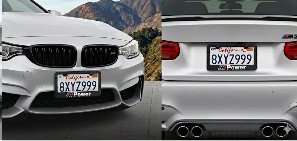BMW 3D MPower Simulated Carbon Fiber License Frame