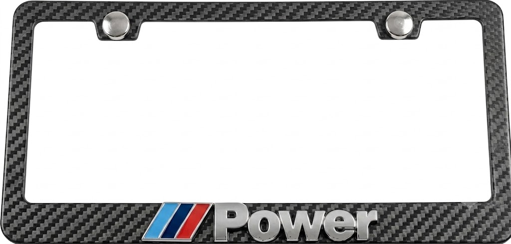 BMW 3D MPower Simulated Carbon Fiber License Frame