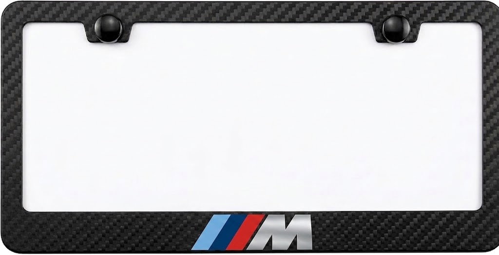 Marco de matrícula de fibra de carbono simulada BMW 3D MPower