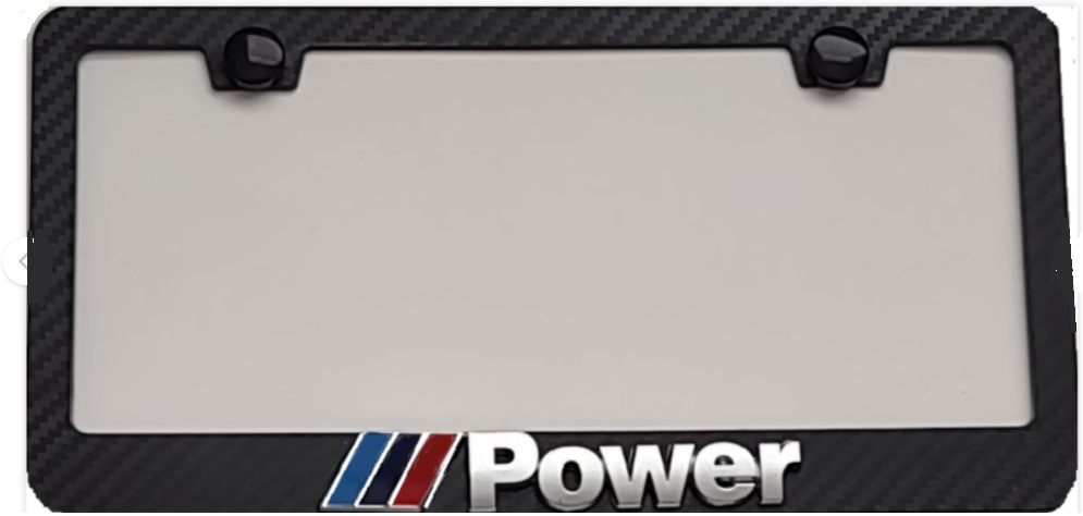 BMW 3D MPower Simulated Carbon Fiber License Frame