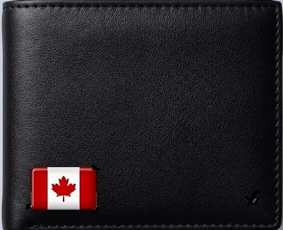 Canada Carbon Fiber Bi-Fold Wallet with 3D Metal Logo – RFID Blocking
