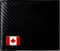 Canada Carbon Fiber Bi-Fold Wallet with 3D Metal Logo – RFID Blocking