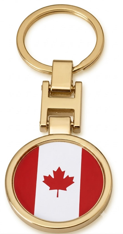 Canada Key Chain – Double Sided -Chrome / Gold plated