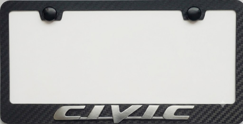 Honda Civic  3D Simulated Carbon Fiber License Frame