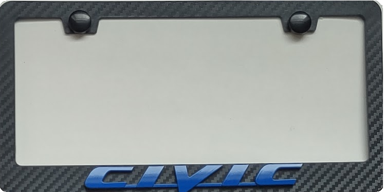 Honda Civic  3D Simulated Carbon Fiber License Frame