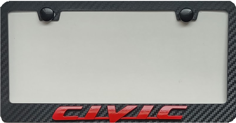 Honda Civic  3D Simulated Carbon Fiber License Frame