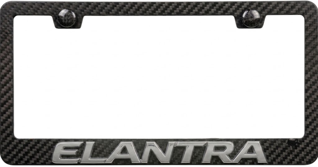 Hyundai Elantra 3D Simulated Carbon Fiber License Plate Frame