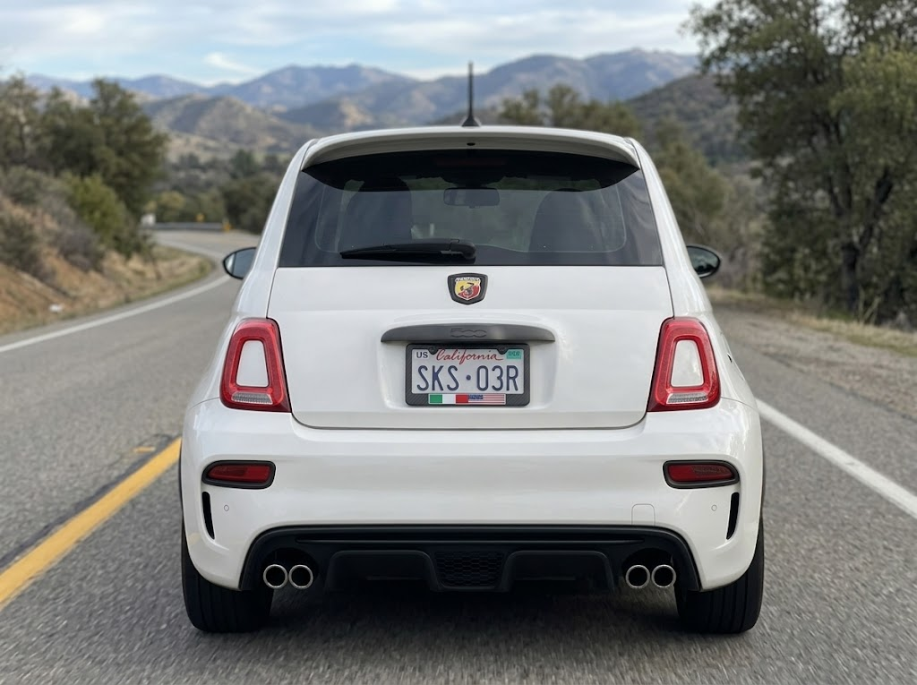 Italian American Flag License Plate Frame – Sporty Carbon Fiber /Shiny Stainless Steel