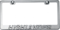Toyota Highlander 3D Stainless Steel License Plate Frame