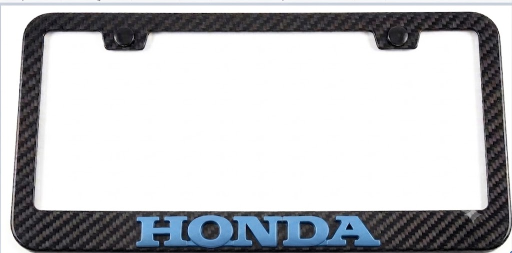 Honda 3D Simulated Carbon Fiber License Plate Frame