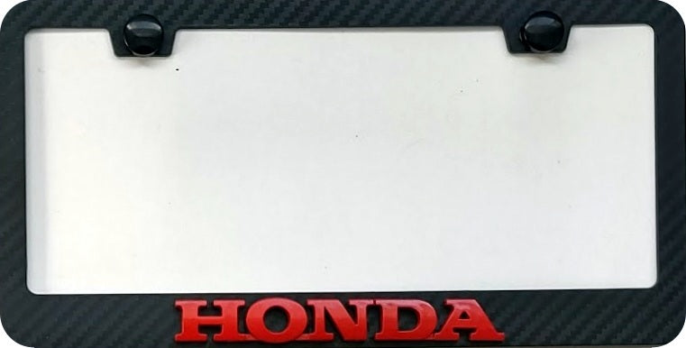 Honda 3D Simulated Carbon Fiber License Frame
