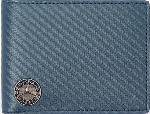 Mercedes-Benz Carbon Fiber Bi-Fold Wallet with 3D Metal Logo – RFID Blocking