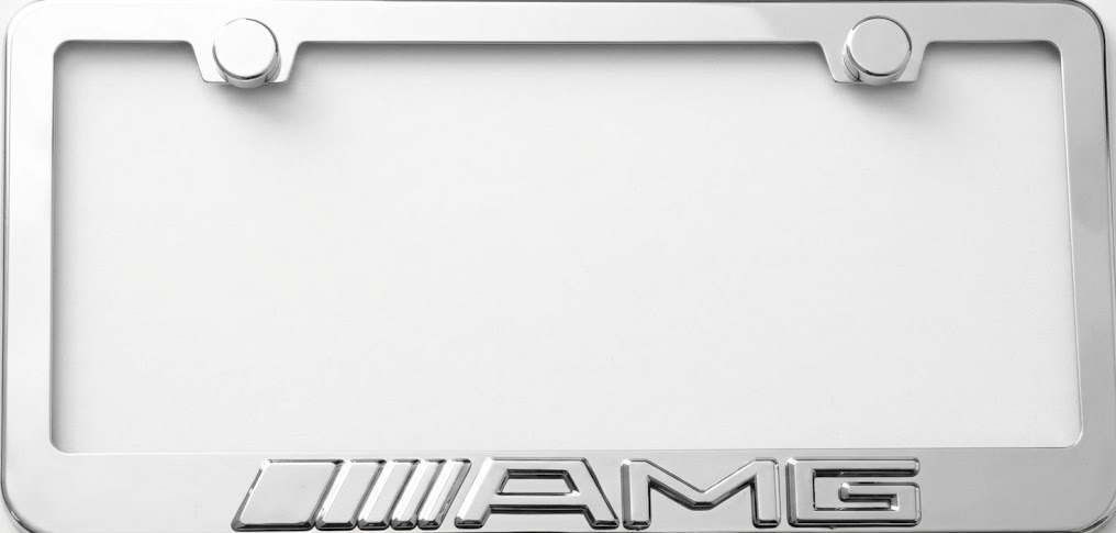 Mercedes Benz AMG 3D Chrome Script License Plate Frame