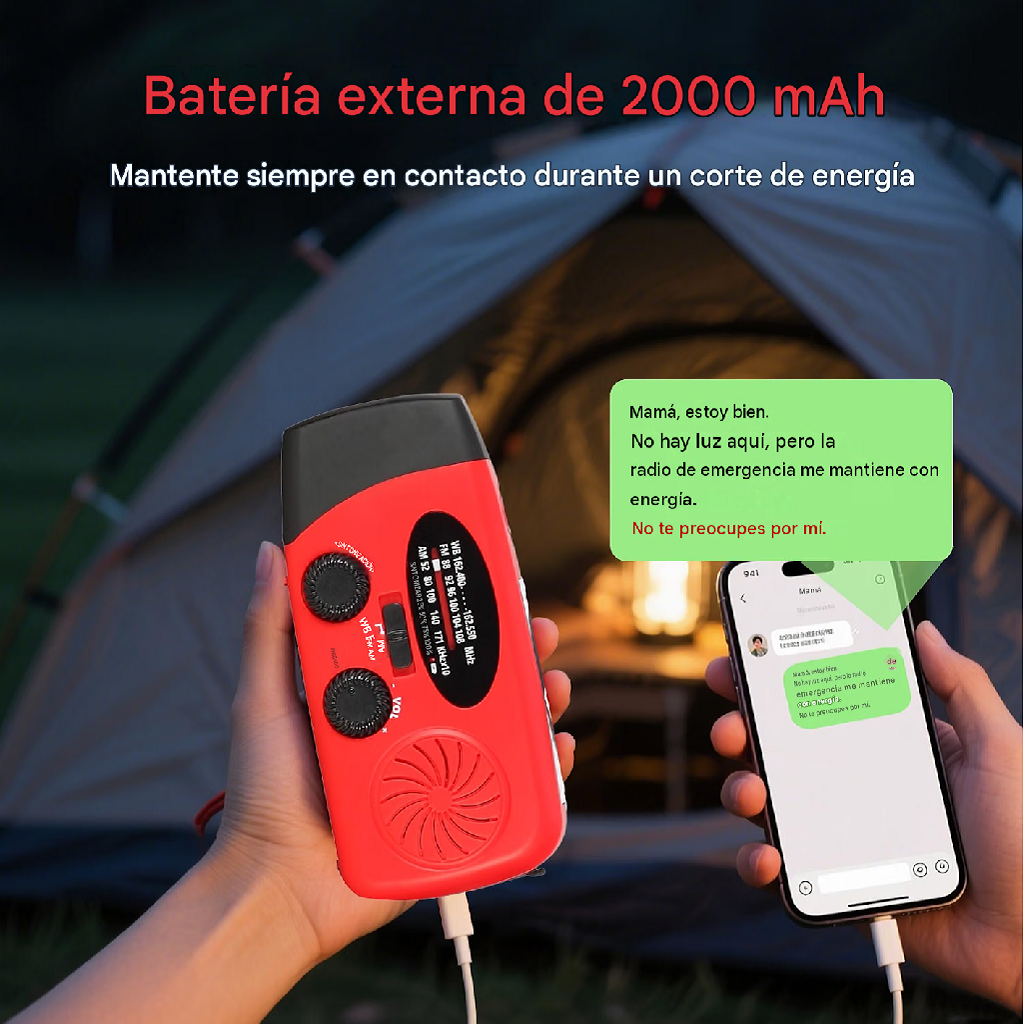 Perú - Paquete de 4 radios de emergencia AM/FM con manivela + cargador de coche | S/. 630 PEN