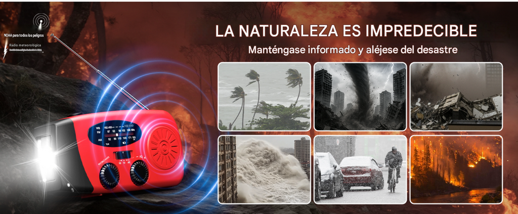 Peru - Pack x5 Radios de Emergencia AM/FM a Manivela + Cargador de Auto Gratis