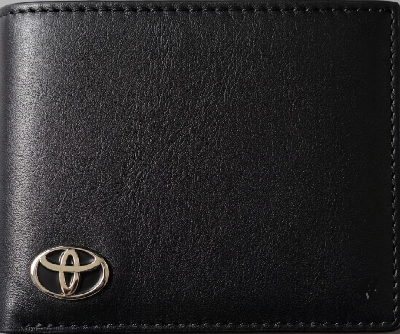 Toyota Carbon Fiber / Plain Black Options Bi-Fold Wallet with 3D Metal Logo RFID Blocking