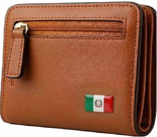 Italian Pride Leatherette Zip Wallet – RFID Blocking Slim Compact Organizers for Italian American Women