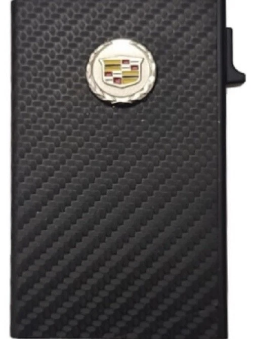Cadillac Carbon Fiber 3D Logo Minimalist Pop Up Wallet RFID