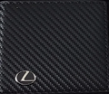 Lexus Carbon Fiber Bi-Fold Wallet with 3D Metal Logo RFID Blocking