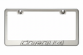 Corolla 3D Stainless Steel License Plate Frame - Silver Lettering