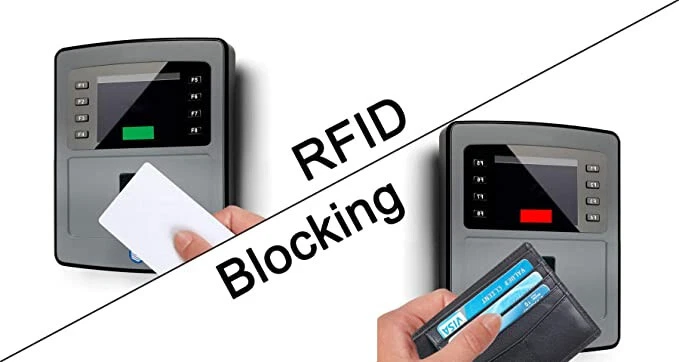 RFID Blocking technology demonstration - wallet blocks unauthorized card scanning