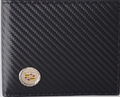 Cadillac Carbon Fiber Bi-Fold Wallet with 3D Metal Logo RFID Blocking