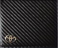 Toyota Carbon Fiber Bi-Fold Wallet with 3D Metal Logo RFID Blocking