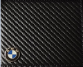 BMW Carbon Fiber Bi-Fold Wallet with 3D Metal Logo RFID Blocking