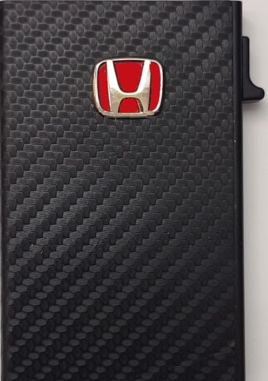 Honda Red Logo Carbon Fiber Minimalist Pop Up Wallet RFID