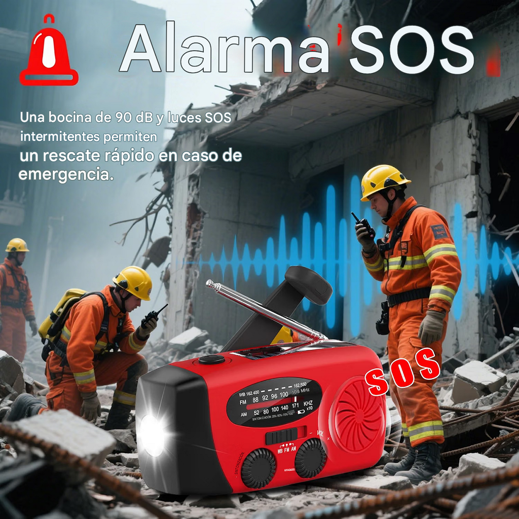 Perú - Paquete de 4 radios de emergencia AM/FM con manivela + cargador de coche | S/. 630 PEN